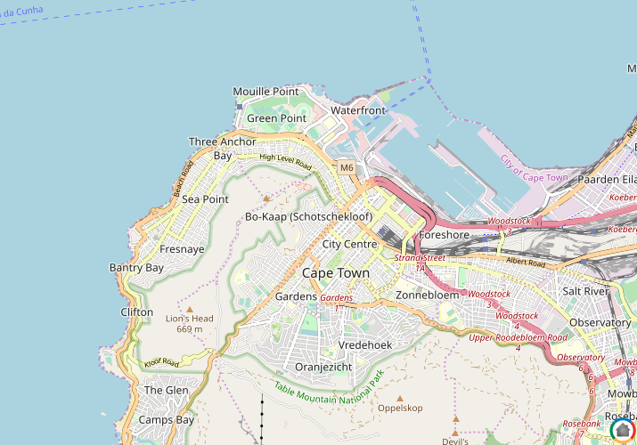 Map location of Bo-Kaap